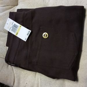 Michael Kors Chocolate Brown Slim Fit Pants Size 4 New with Tags